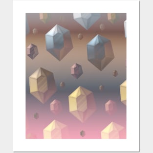 Floating crystals in pastel Posters and Art